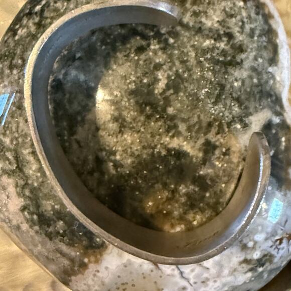 Salisbury Pewter June Rose Flower Cuff Bangle Bracelet Etched Collectible 1” - Picture 12 of 12